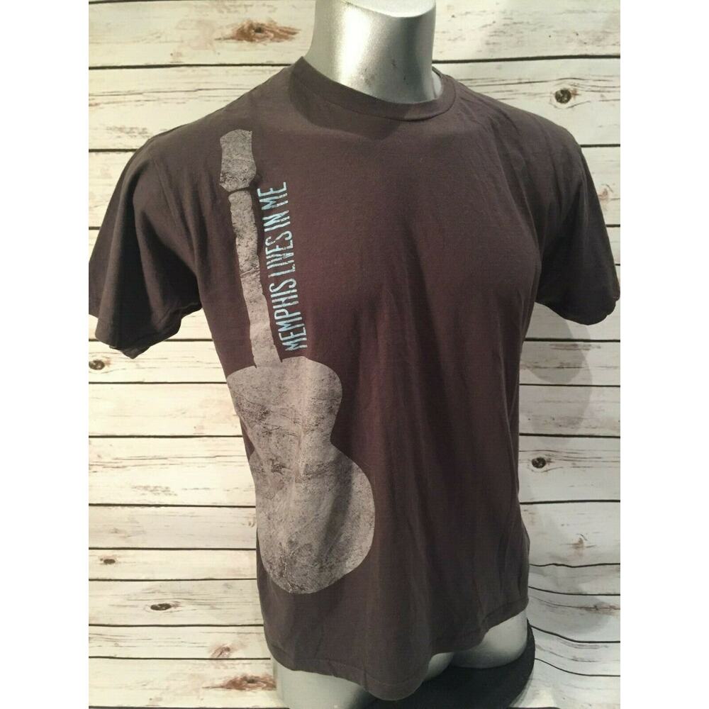 Memphis Lives in Me TN Tennessee Acoustic Guitar Shirt Rock Roll Country Band